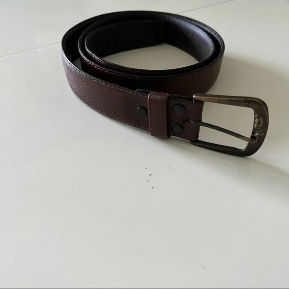 San Remo Brighton Grain Brown Leather Belt With Zip Design Size 34